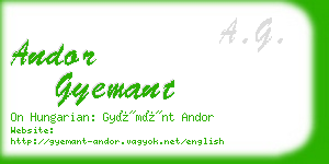 andor gyemant business card